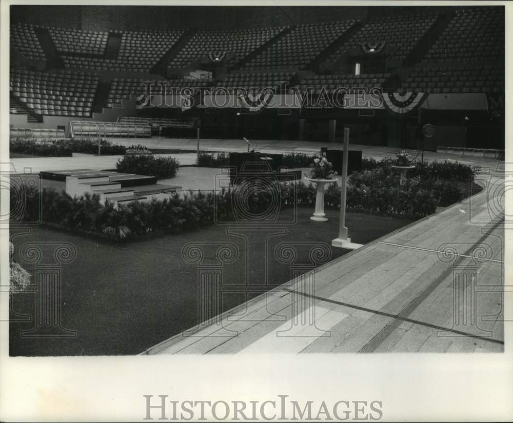 1961 Press Photo Arena- layout of track for Milwaukee Journal Track Meet- Historic Images