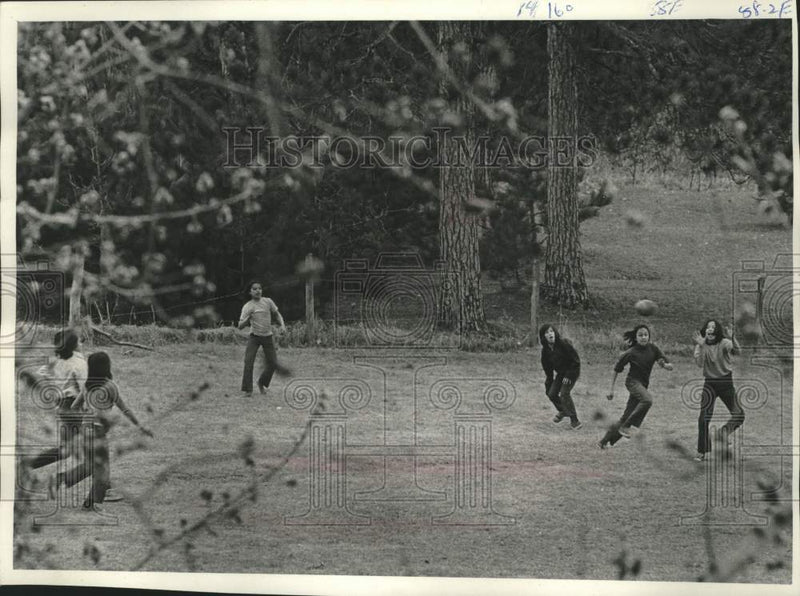 Load image into Gallery viewer, 1973 Press Photo Chippewa Students Play Football At St. Francis Solanus Mission
