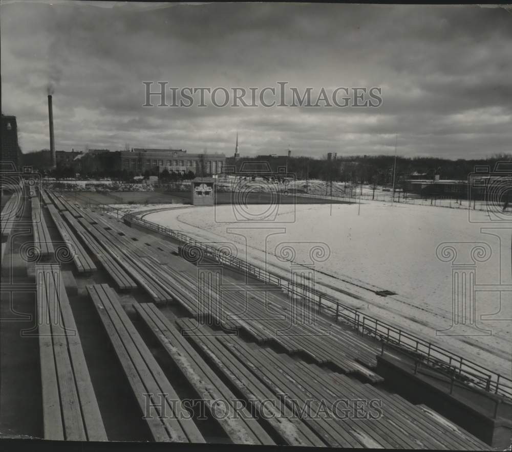 1954 Press Photo Wisconsin State College's Pearse Field & Baker Field House- Historic Images