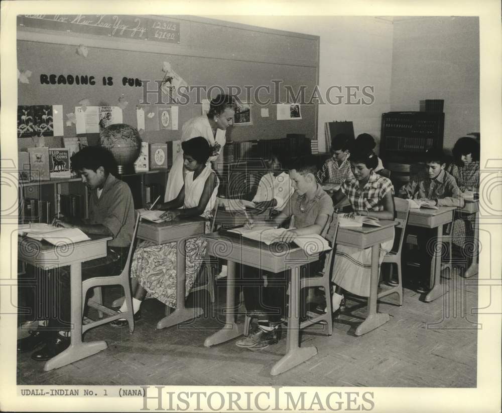 1962 Press Photo Navajo Reservation classroom in Arizona - mjc38763- Historic Images