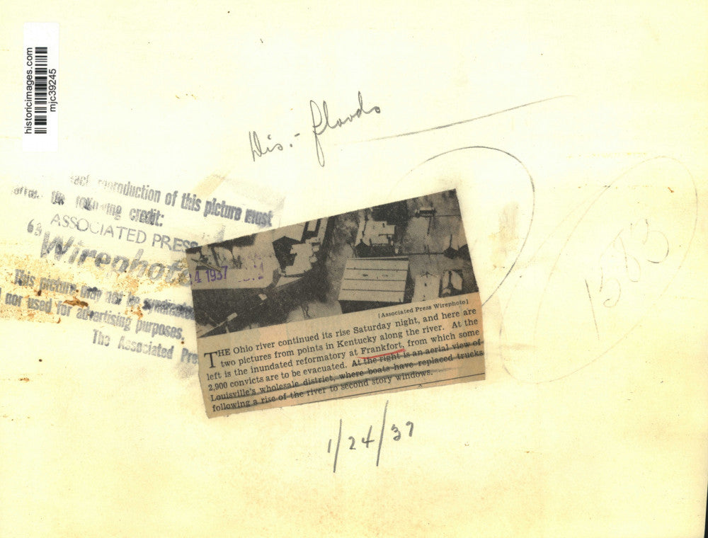 1939 Press Photo aerial view of flooded wholesale district, Louisville, Kentucky