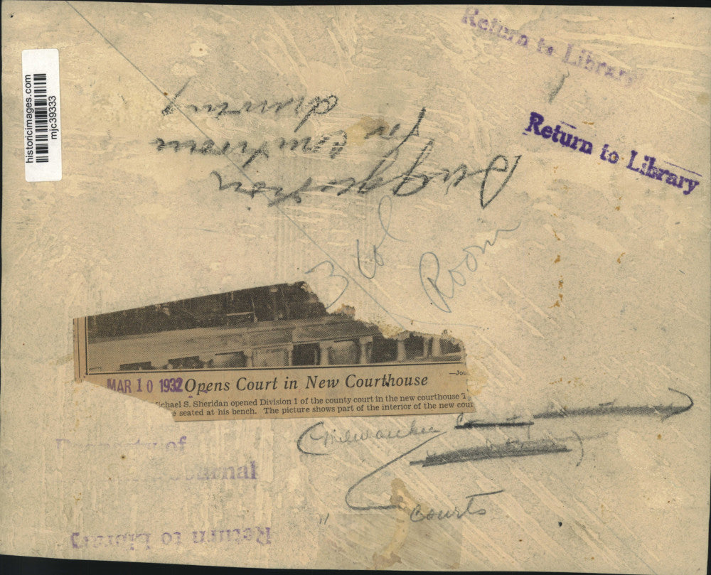 1932 Press Photo Officials convene county court in new courthouse in Milwaukee