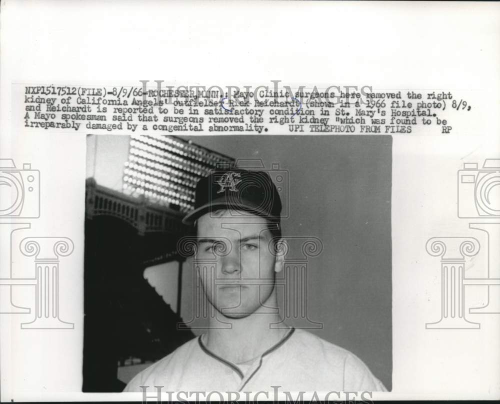 1966 Press Photo California Angel&#39;s outfielder Rick Reichardt has kidney surgery- Historic Images