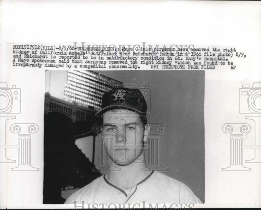 1966 Press Photo California Angel's outfielder Rick Reichardt has kidney surgery- Historic Images