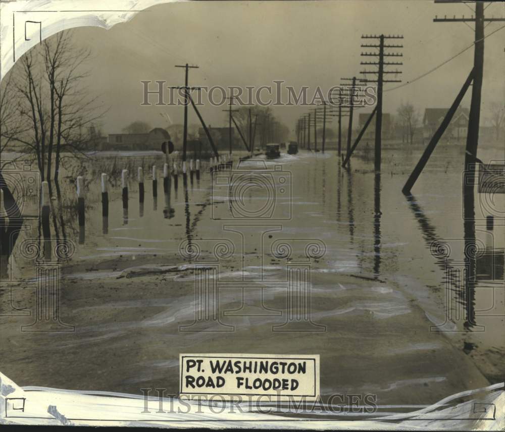 1929 Press Photo Milwaukee&#39;s Port Washington Road flooded - mjc39536- Historic Images