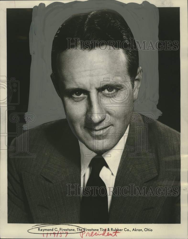 Load image into Gallery viewer, 1957 Press Photo Raymond C. Firestone, The Firestone Tire &amp; Rubber Co. president
