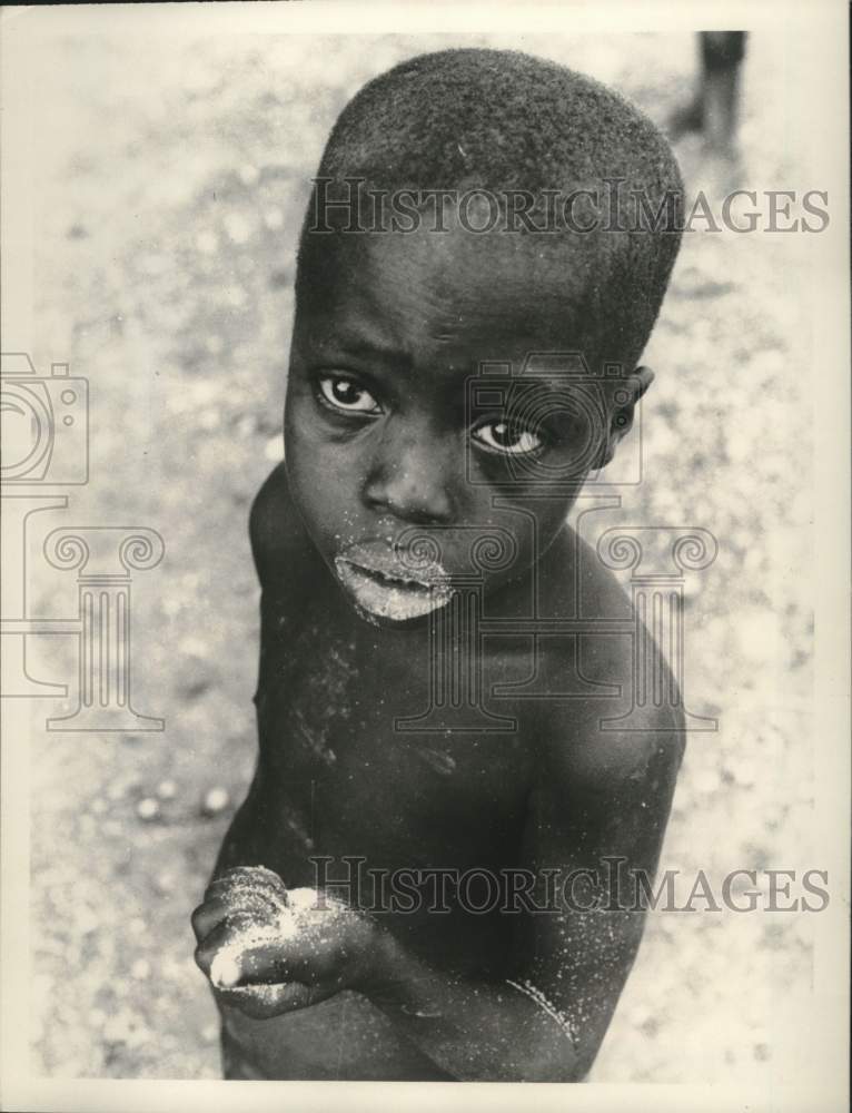 1966 Press Photo African Child with United Nations Food Ration - mjc40642- Historic Images