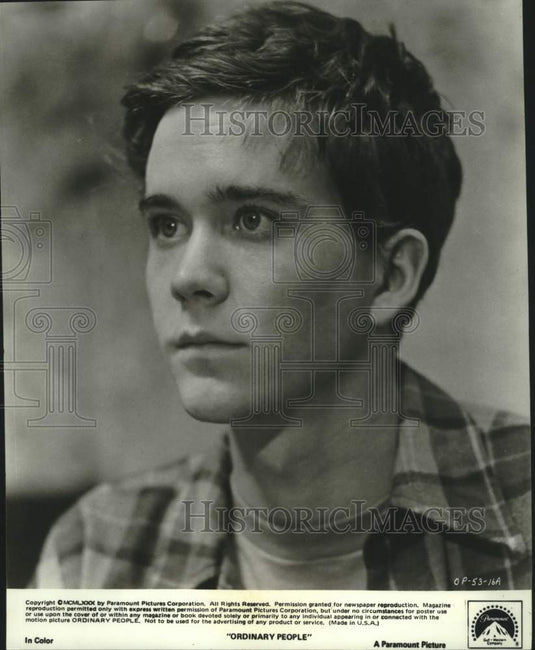 1981 Press Photo Tim Hutton stars as a suicide survivor in "Ordinary People."- Historic Images