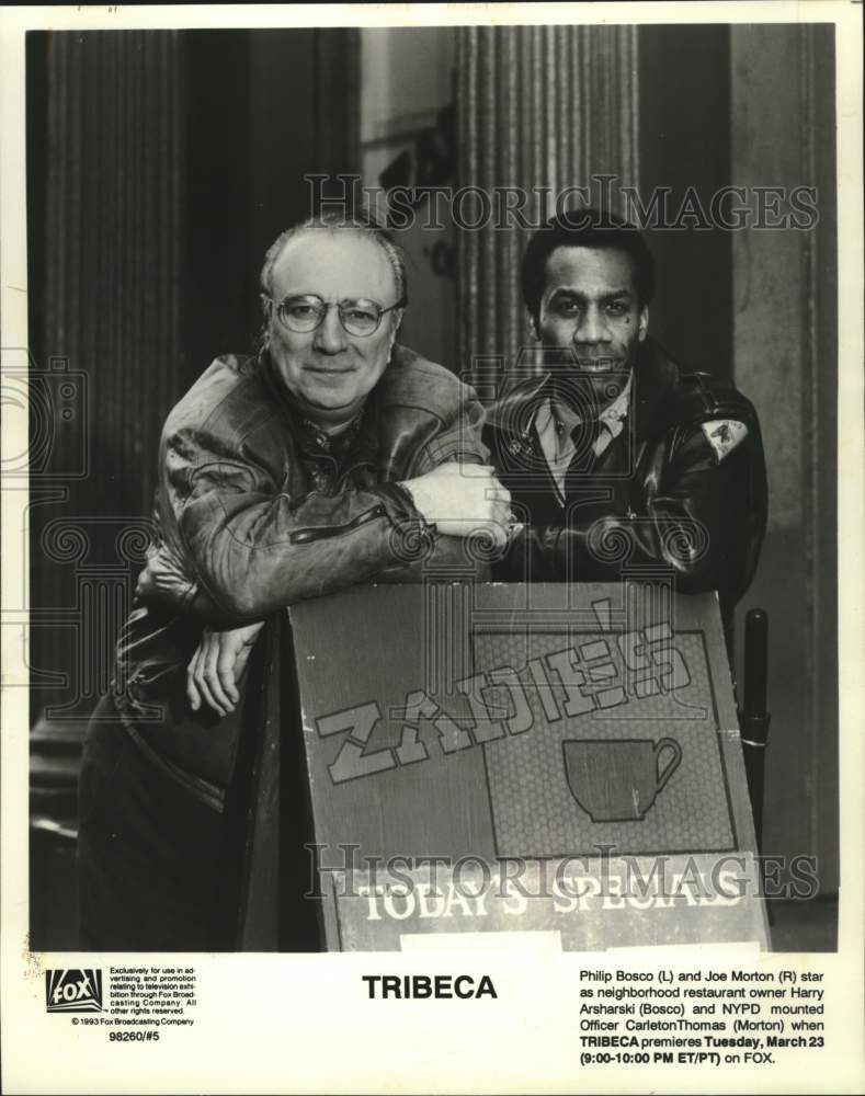 1993 Press Photo Actors Philip Bosco &amp; Joe Morton star in &quot;Tribeca&quot; - mjc40850- Historic Images