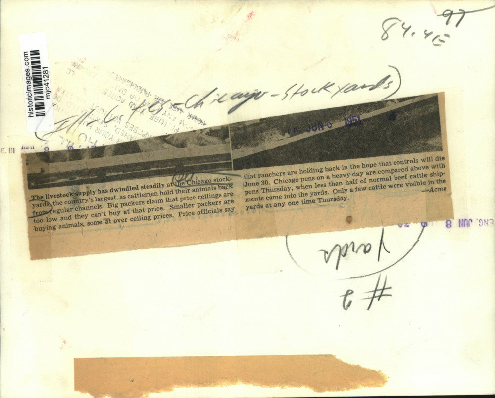 1951 Press Photo Country's largest Stockyard empty, Chicago, Illinois