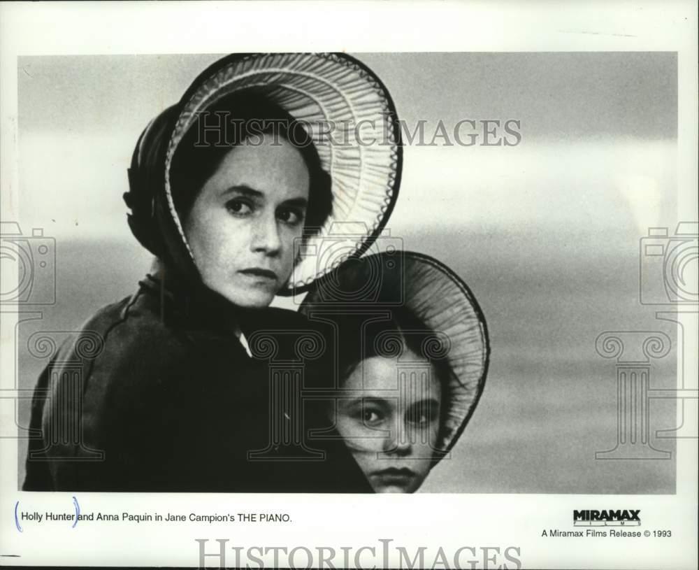 1994 Press Photo Actresses Holly Hunter and Anna Paquin in The Piano - mjc41434- Historic Images