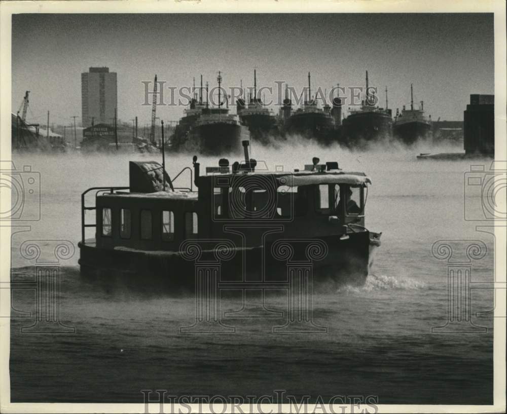 1968 Press Photo Sewerage commission ferry near Jones Island, Milwaukee