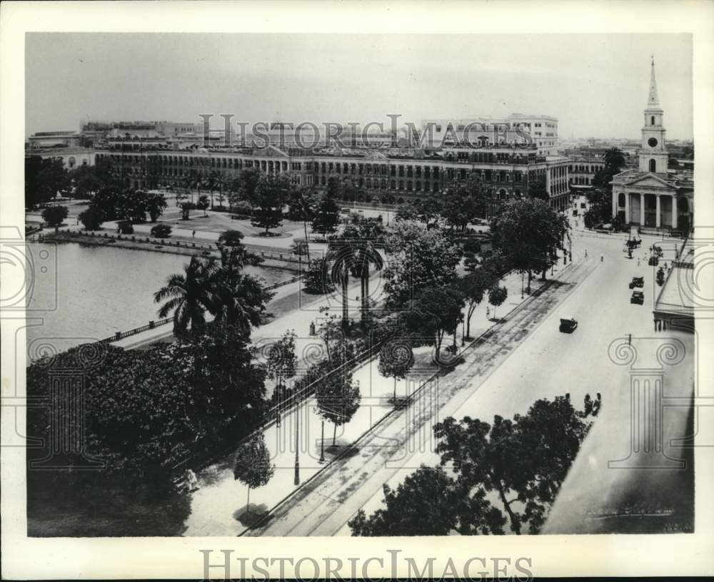1942 Press Photo Dalhousie Square, Calcutta, India, on Bay of Bengal - mjc42382
