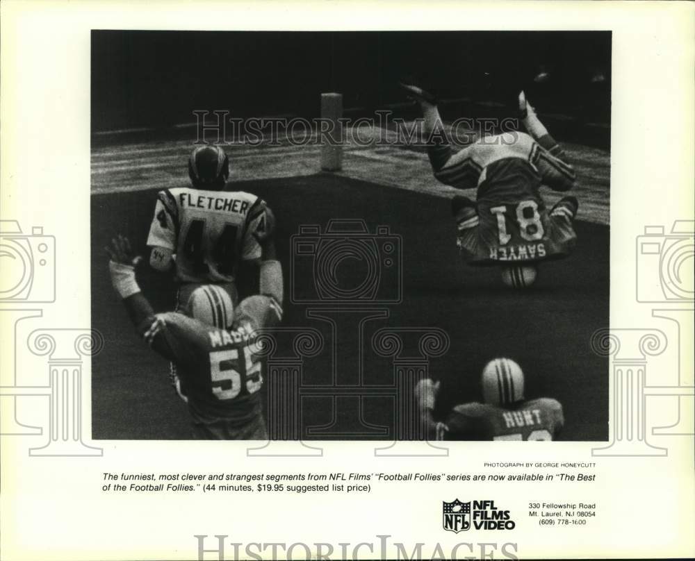 1985 Press Photo Houston Oilers and San Diego in NFL Films&#39; &quot;Football Follies&quot;- Historic Images