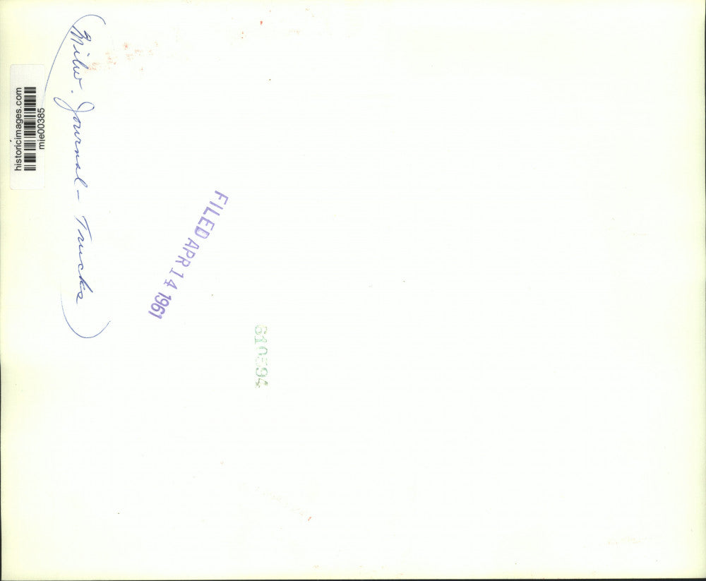 1961 Press Photo Milwaukee Journal Truck with Track Games Advertisement, WI