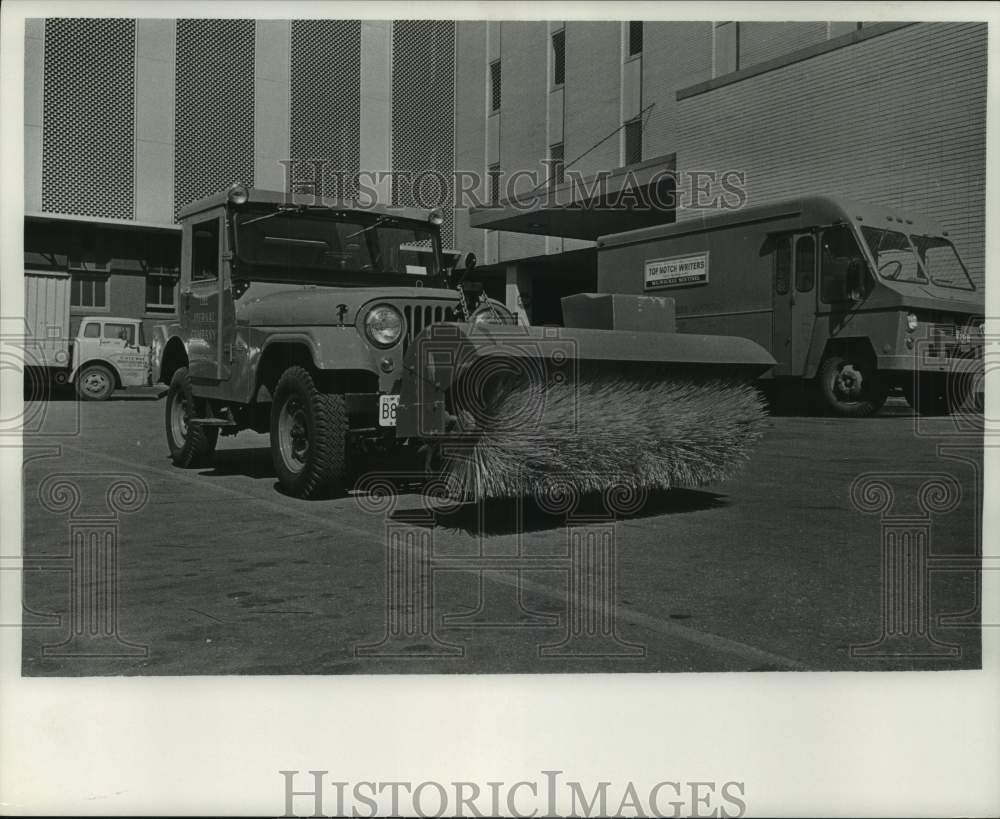 1966 Press Photo The Milwaukee Journal Newspaper Street Sweeper, Wisconsin