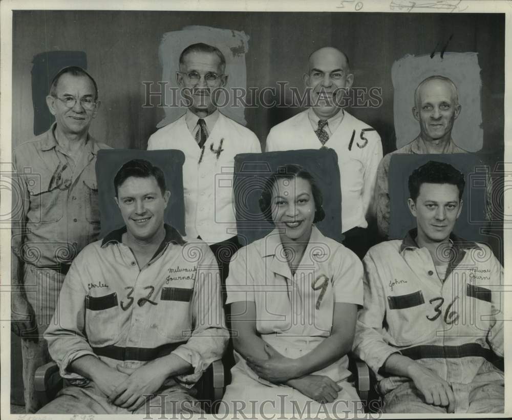 1948 Press Photo Milwaukee Journal Maintenance Staff - mje00640- Historic Images