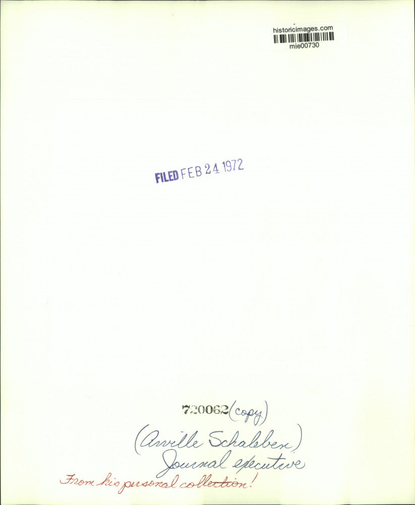 1972 Press Photo Arville Schaleben, Journal Executive - mje00730