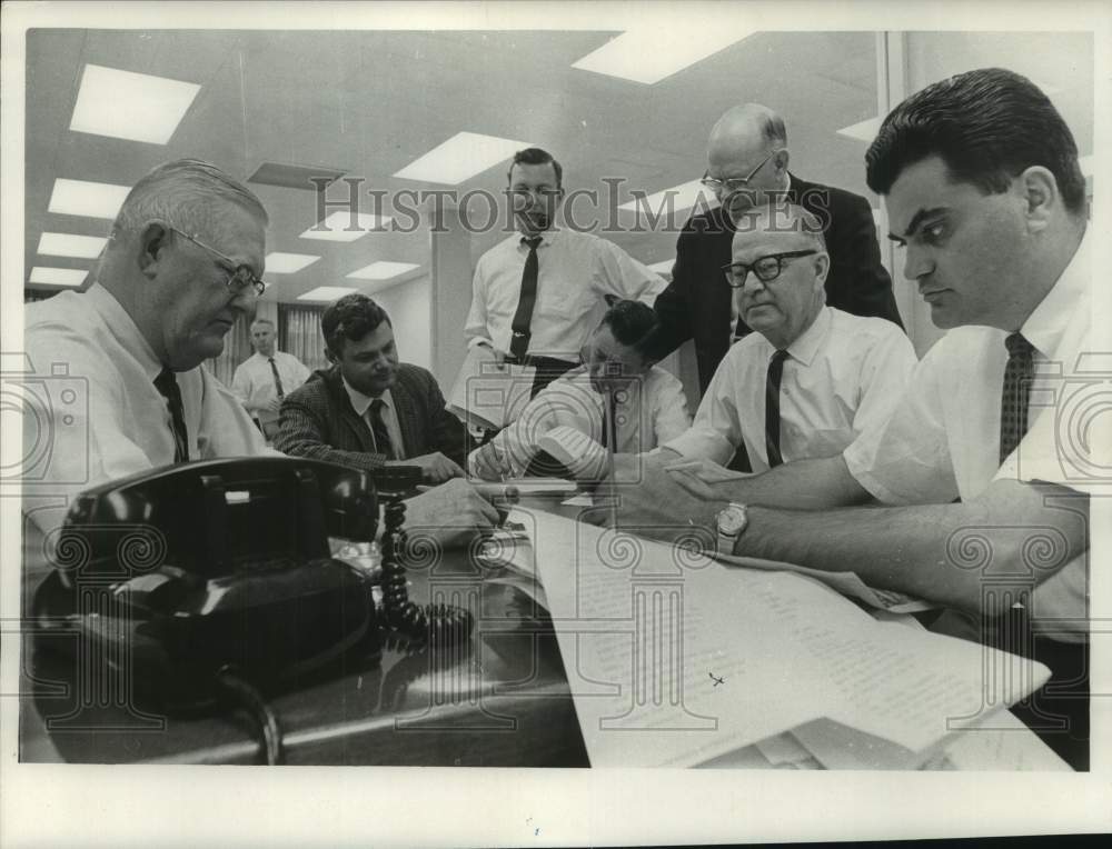 1966 Press Photo Milwaukee Sentinel News Department Employees - mje00884- Historic Images