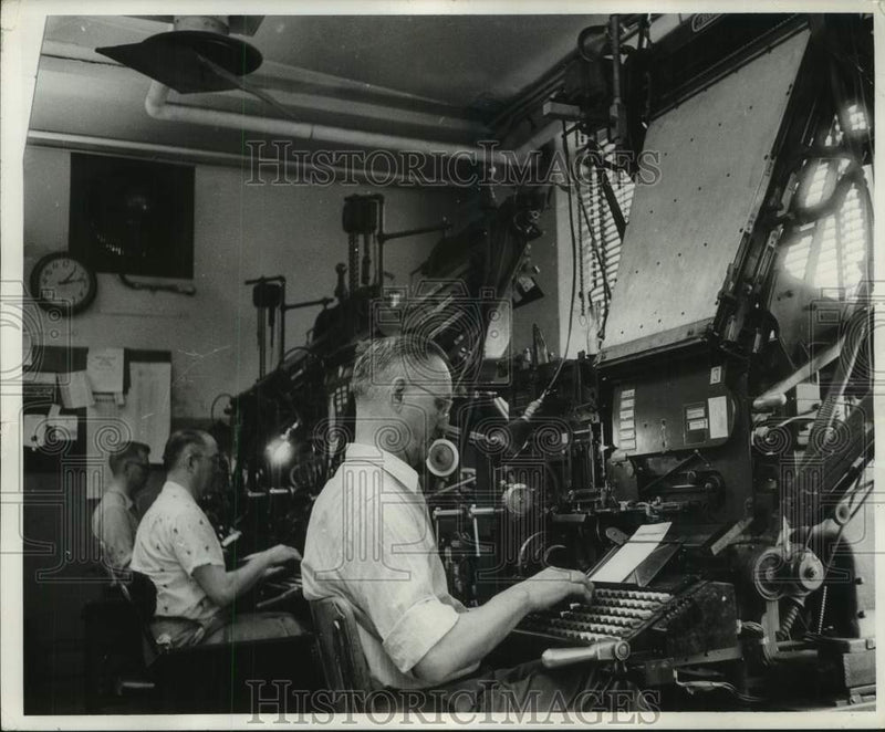 Load image into Gallery viewer, 1957 Press Photo Milwaukee Journal Stereotype Department - mje00893
