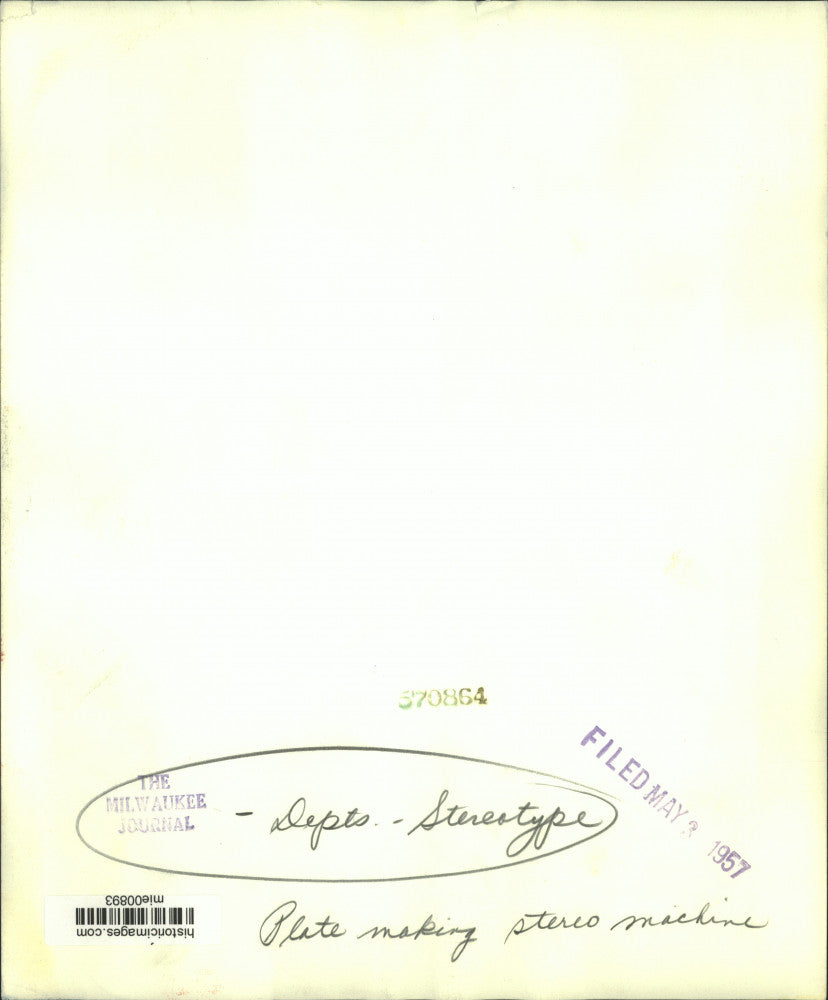 1957 Press Photo Milwaukee Journal Stereotype Department - mje00893