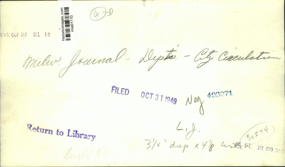 1949 Press Photo Workers in Milwaukee Journal Newspaper's City Circulation, WI