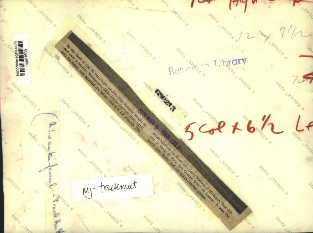 1969 Press Photo Milwaukee Journal Track Meet 50 Yard High Hurdles - mje01695