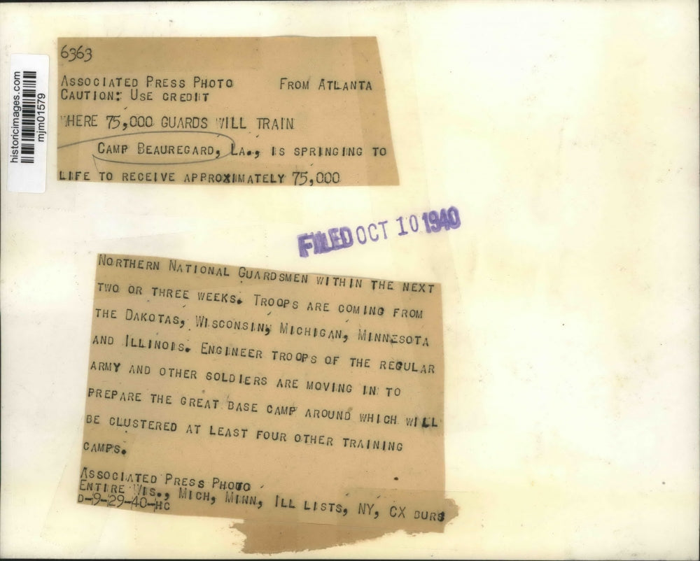 1940 Press Photo Aerial view of Camp Beauregard, Louisiana - mjm01579