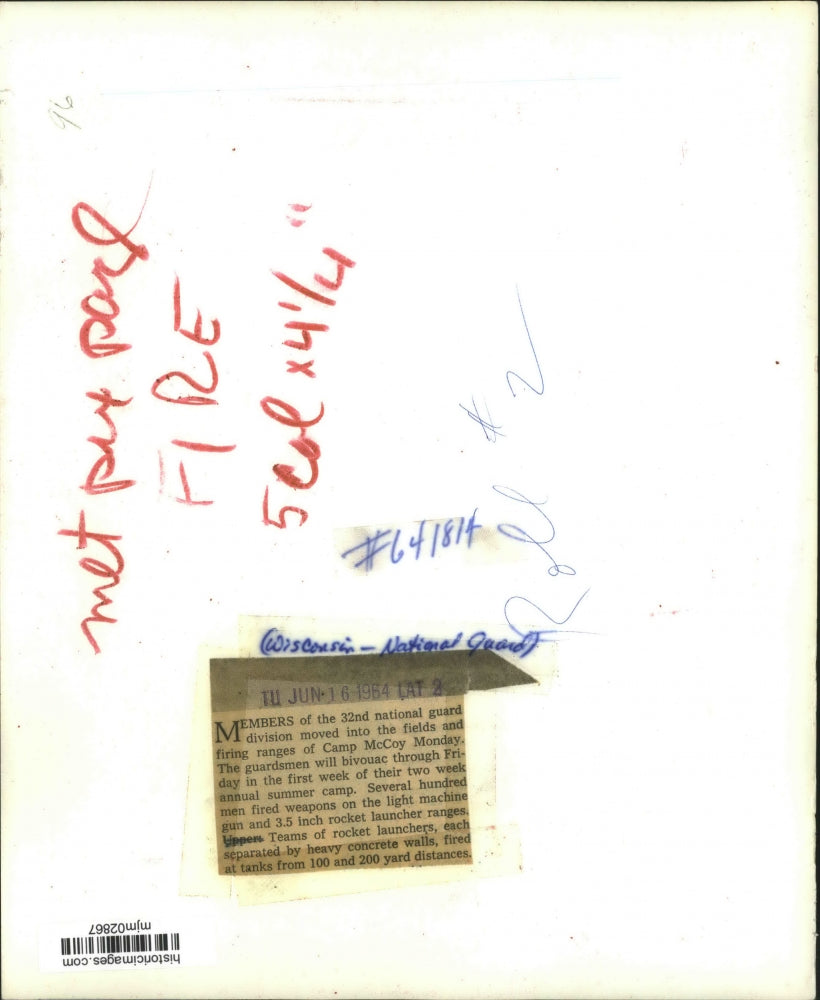 1964 Press Photo Camp McCoy - Wisconsin National Guard in Training - mjm02867