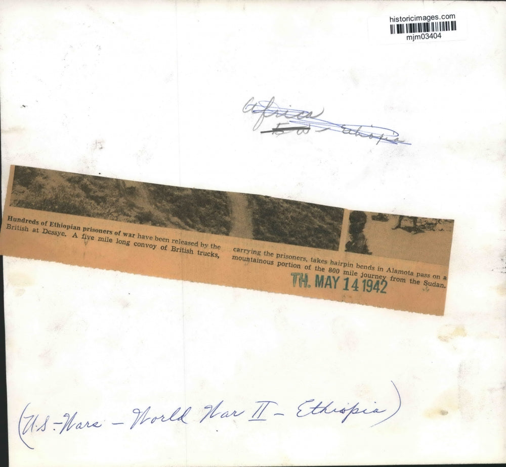 1942 Press Photo World War II - Ethiopian Prisoners of War in British Convoy