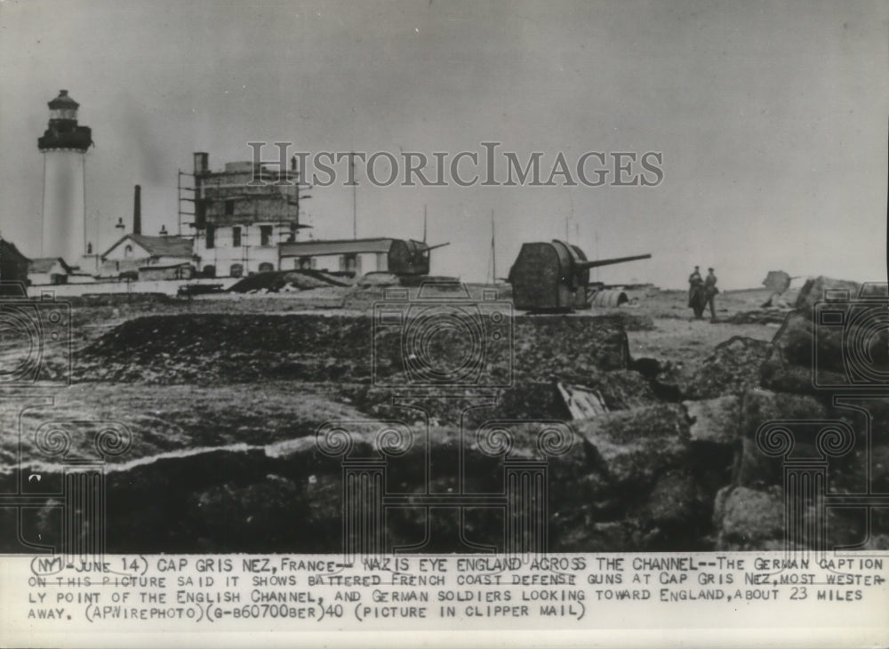 1940 Press Photo World War II - German Soldiers at Cap Cris Nez, France- Historic Images