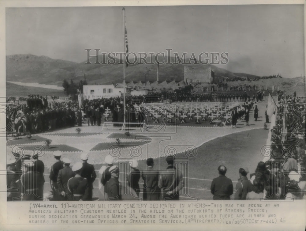 1946 Press Photo American Military cemetery in the hills of Athens, Greece- Historic Images