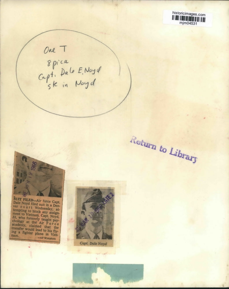 1967 Press Photo Vietnam War - Captain Dale Noyd, Air Force - mjm04531