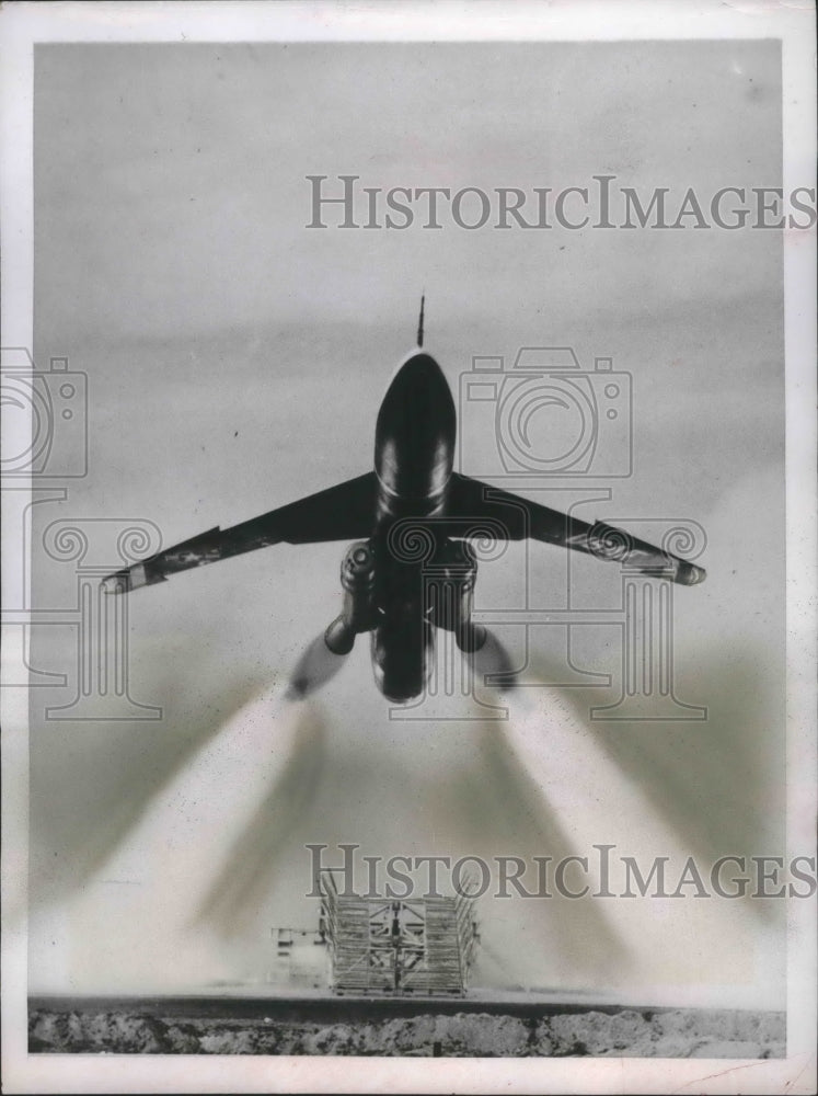 1956 Press Photo Air Force &quot;Snark&quot; is launched at Cape Canaveral, Florida- Historic Images