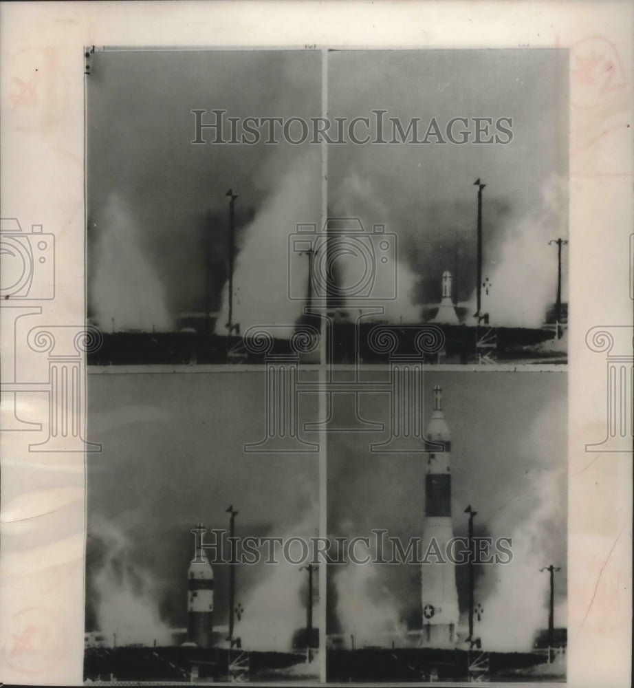 1961 Press Photo Titan Missile Launches, Vandenberg Air Force Base, California