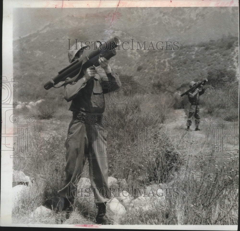 1961 Press Photo Redeye Missile Fired by Marine Soldier - mjm04681- Historic Images