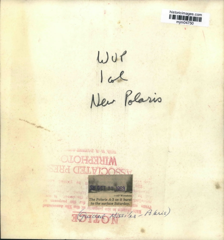 1963 Press Photo Polaris A-3 Guided Missile Launches - mjm04750