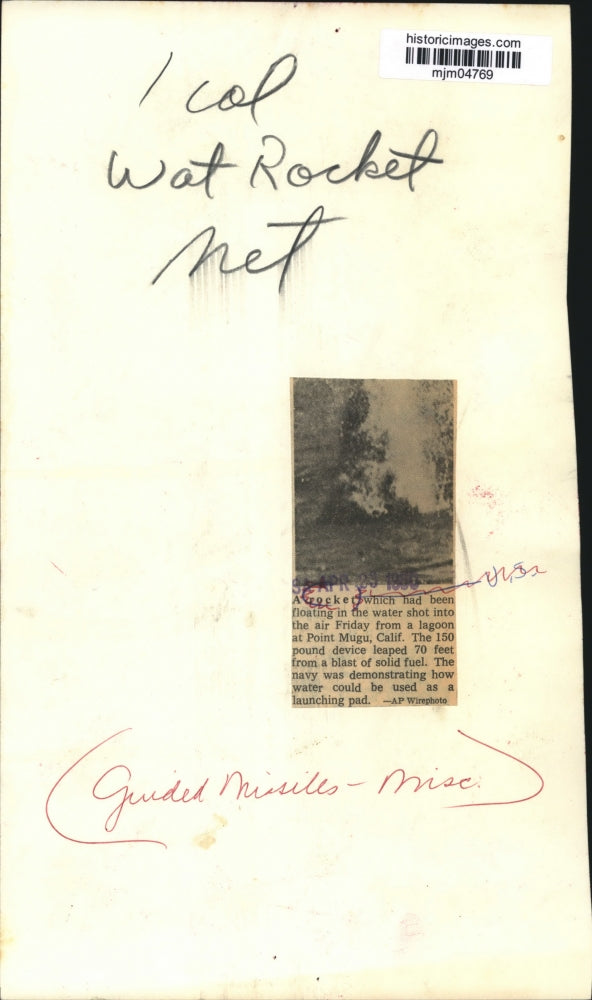 1966 Press Photo Rocket launched from a lagoon at Point Mugu, California