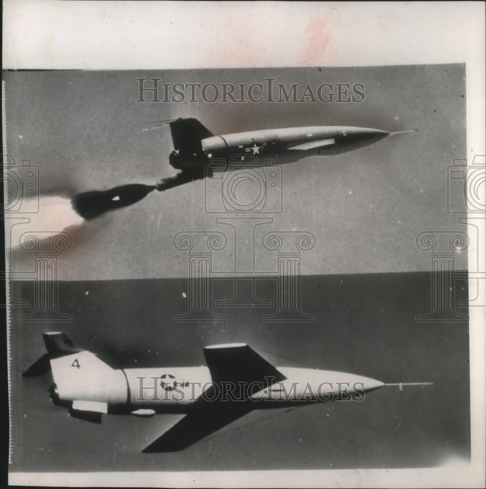 1951 Press Photo Views of the Matador B-61 pilotless bomber type weapon