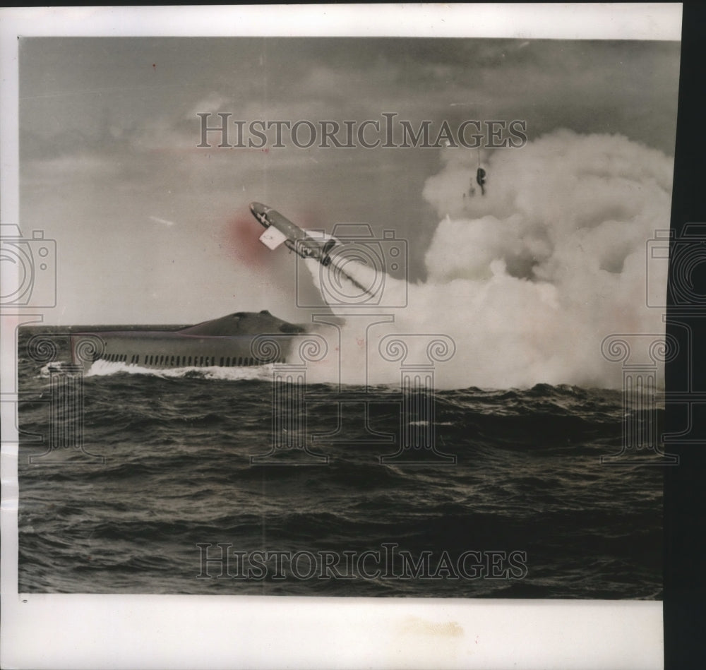 1960 Press Photo Regulus I Missile Launches from Submarine Halibut - mjm05085- Historic Images