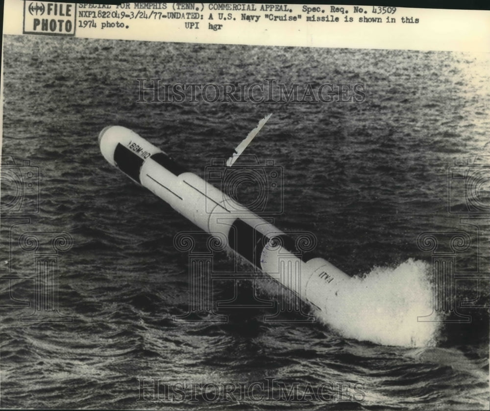 1977 Press Photo United States Navy &quot;Cruise&quot; missile - mjm05134