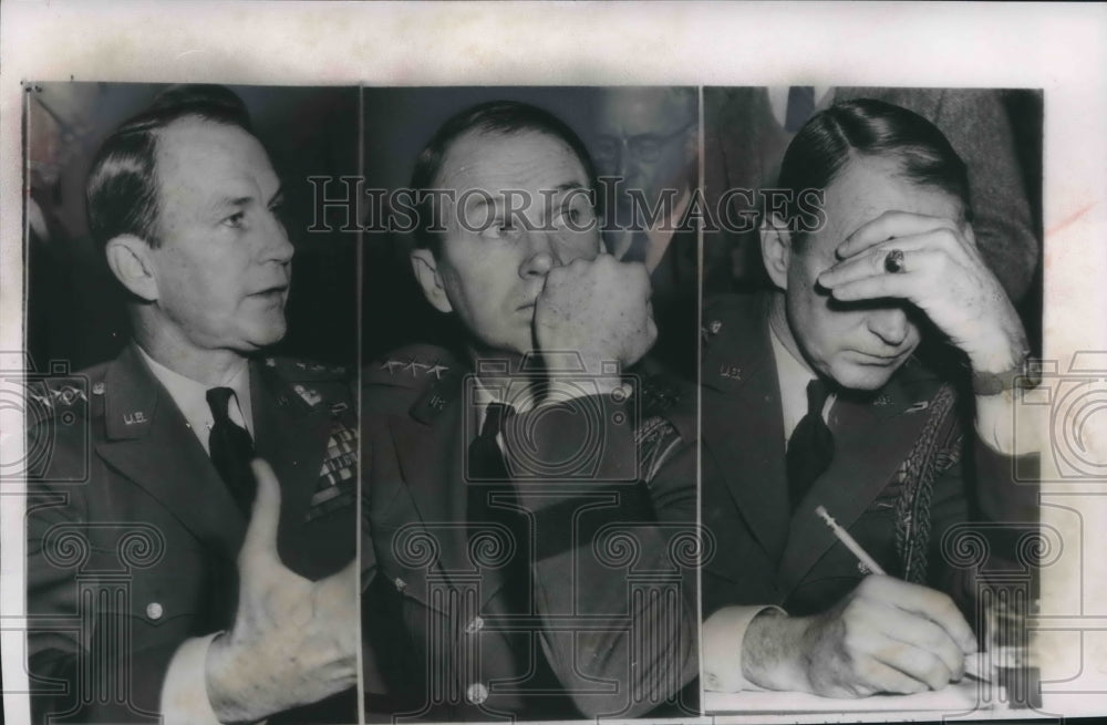 1958 Press Photo Views of James M. Gavin at senate subcommittee meeting
