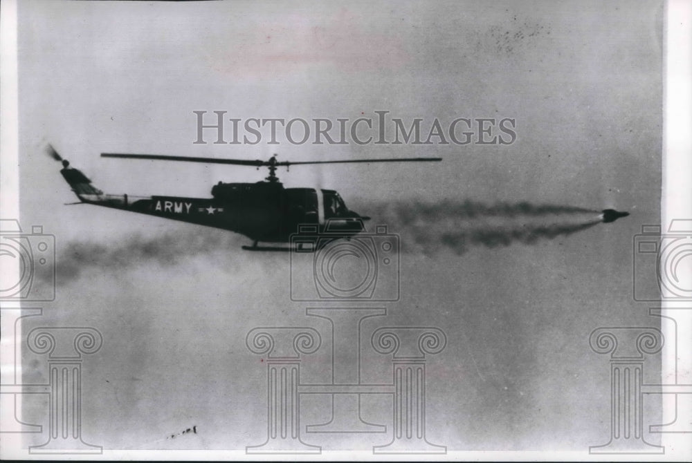 1960 Press Photo SS-11 Missile and Army Helicopter, Maryland - mjm05185- Historic Images