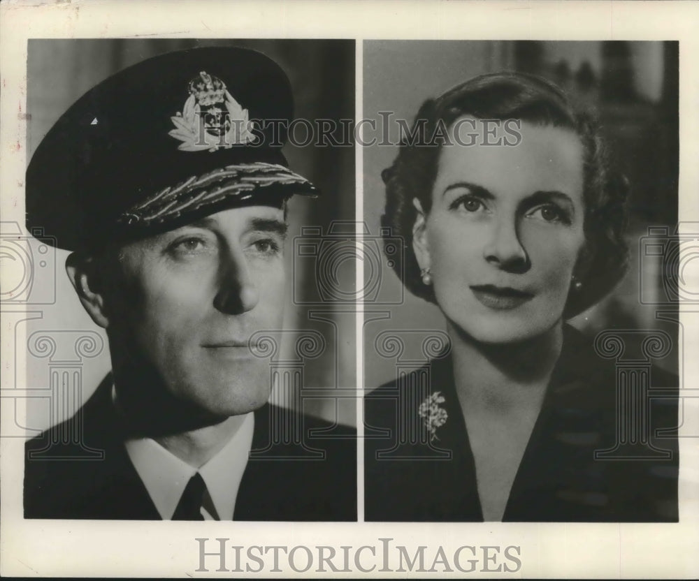 1955 Press Photo Admiral Earl and Countess Mountbatten, Britain - mjm05582