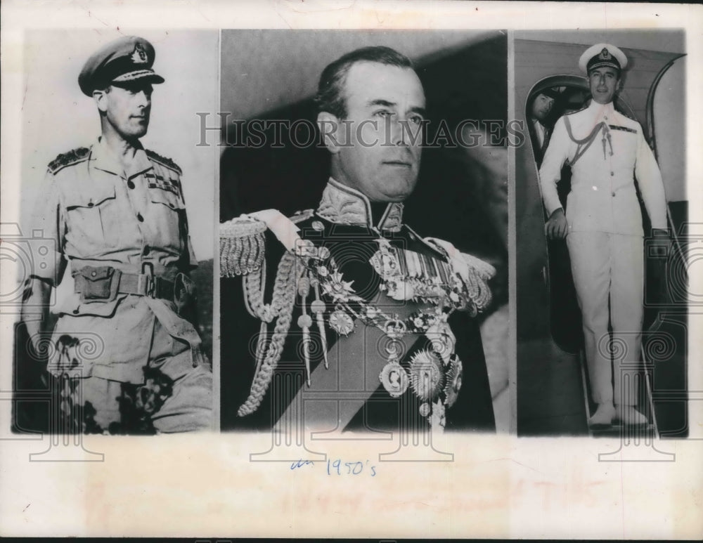 1953 Press Photo Lord Mountbatten in various roles of his career, Britain- Historic Images