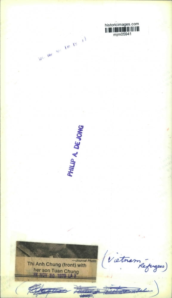 1978 Press Photo Vietnam War - Thi Anh Chung, Tuan Chung, Refugees - mjm05941