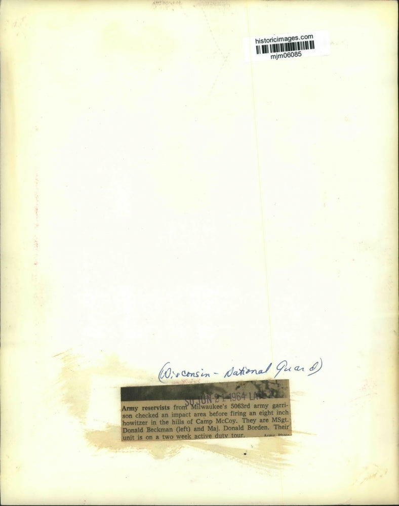 1964 Press Photo Wisconsin National Guard - Donald Beckman and Donald Borden