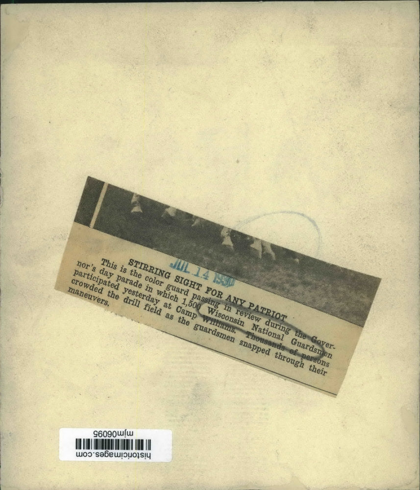 1930 Press Photo Wisconsin National Guard - Color Guard in Governor's Day Parade