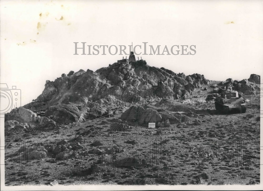 1974 Press Photo Mount Hermon, Golan Heights, Scene of Israeli-Syrian Fighting