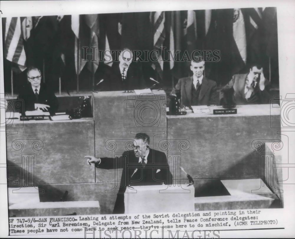 1951 Press Photo Japanese Peace Treaty - Sir Carl Berendsen, New Zealand